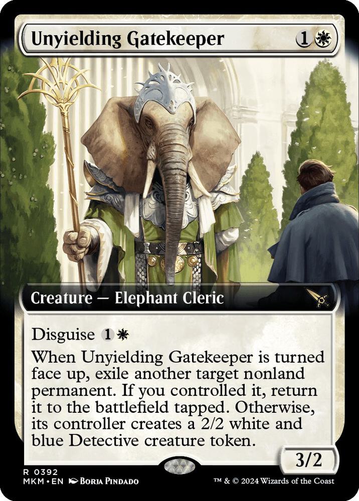 Unyielding Gatekeeper (Extended Art) 392 card from Murders at Karlov Manor