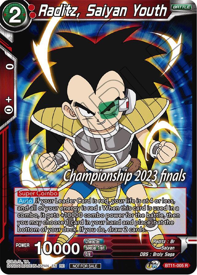 Raditz, Saiyan Youth (2023 Championship Finals Celebration Pack) BT11-005 card from Tournament Promotion Cards