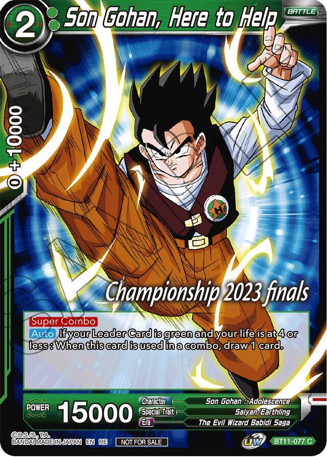 Son Gohan, Here to Help (2023 Championship Finals Celebration Pack) BT11-077 card from Tournament Promotion Cards