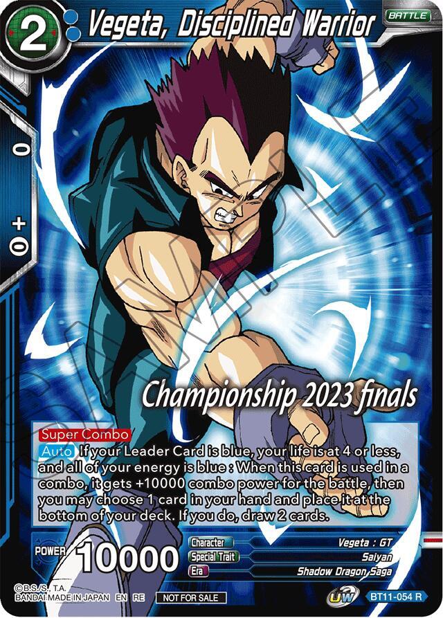 Vegeta, Disciplined Warrior (2023 Championship Finals Celebration Pack) BT11-054 card from Tournament Promotion Cards