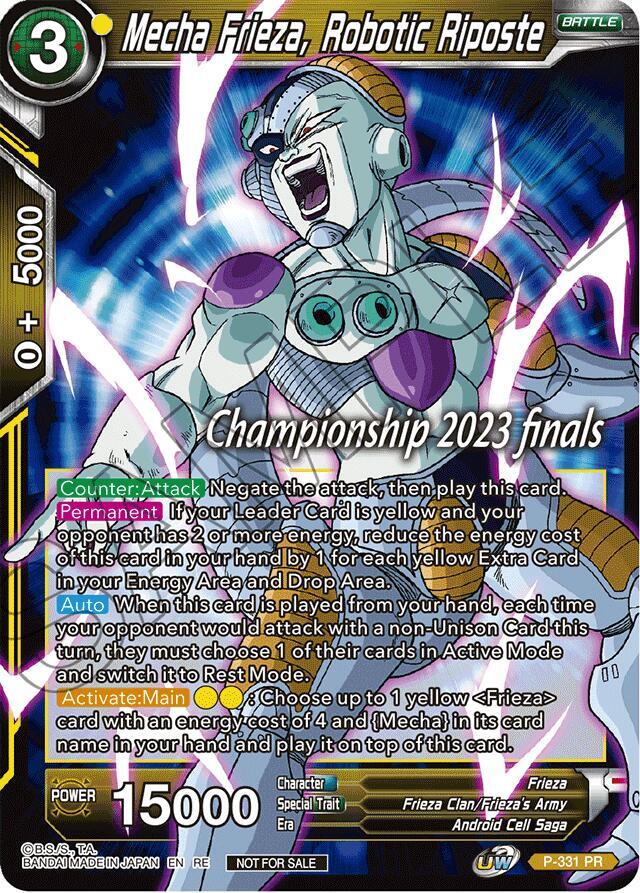 Mecha Frieza, Robotic Riposte (2023 Championship Finals Celebration Pack) P-331 card from Tournament Promotion Cards