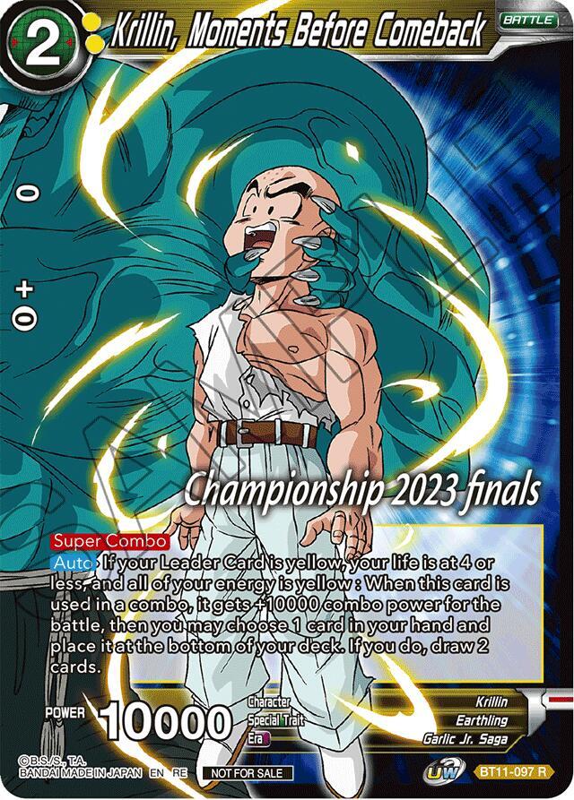 Krillin, Moments Before Comeback (2023 Championship Finals Celebration Pack) BT11-097 card from Tournament Promotion Cards
