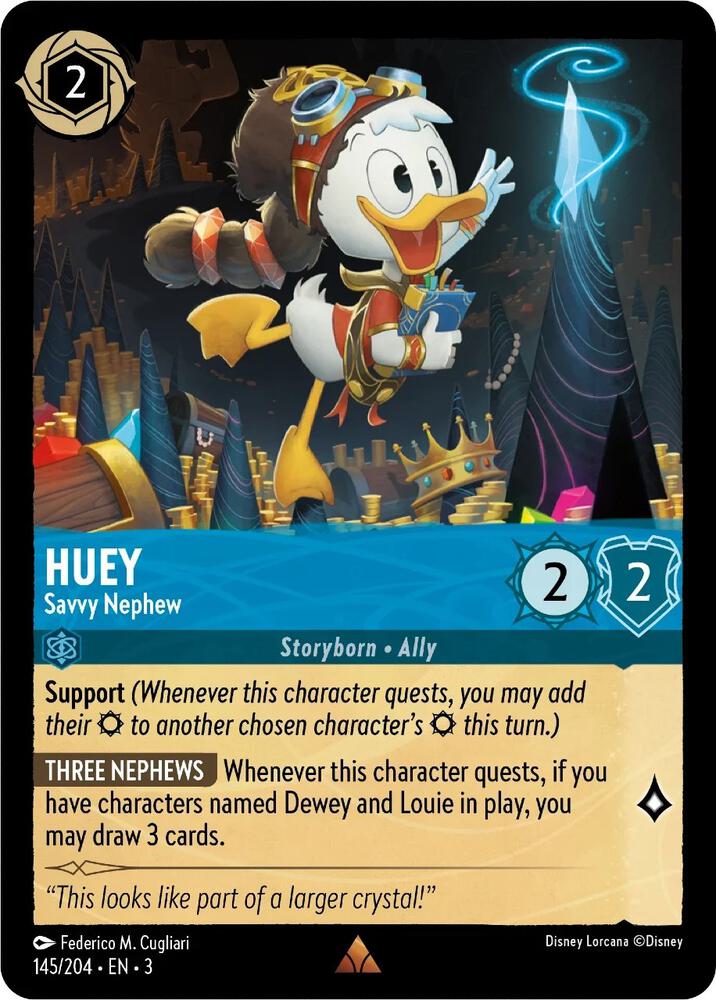 Huey - Savvy Nephew 145/204 card from Into the Inklands