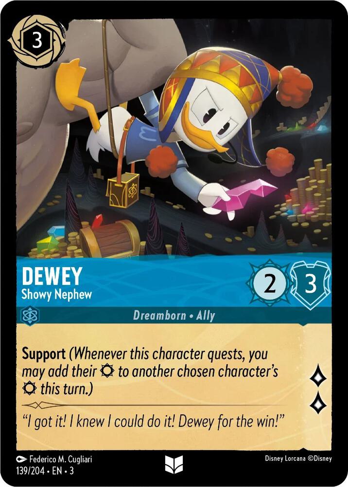 Dewey - Showy Nephew 139/204 card from Into the Inklands