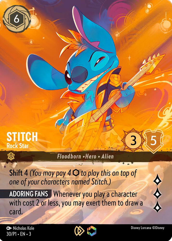 Stitch - Rock Star (Store Championship) 30 card from Disney Lorcana Promo Cards