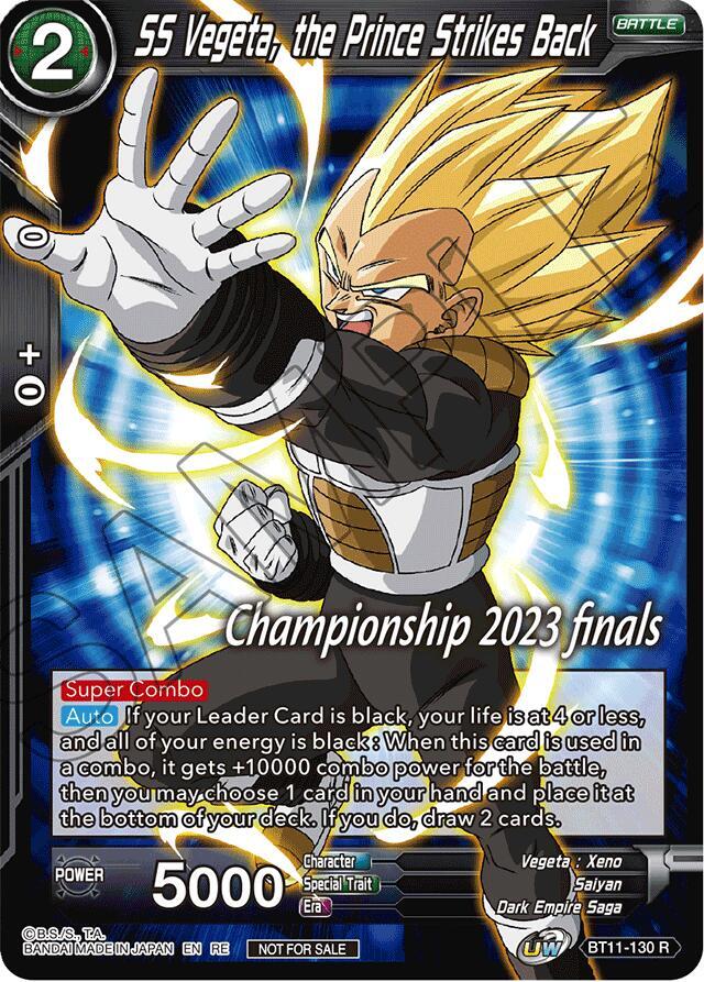 SS Vegeta, the Prince Strikes Back (2023 Championship Finals Celebration Pack) BT11-130 card from Tournament Promotion Cards