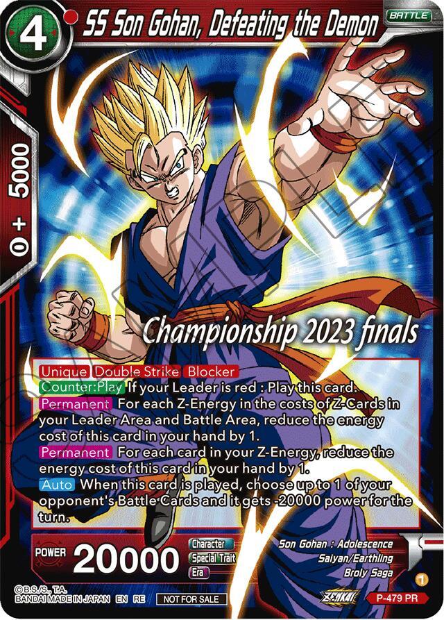 SS Son Gohan, Defeating the Demon (2023 Championship Finals Celebration Pack) P-479 card from Tournament Promotion Cards