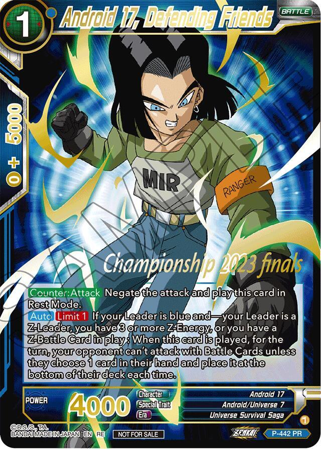 Android 17, Defending Friends (2023 Championship Finals Celebration Pack Deluxe Set) P-442 card from Tournament Promotion Cards