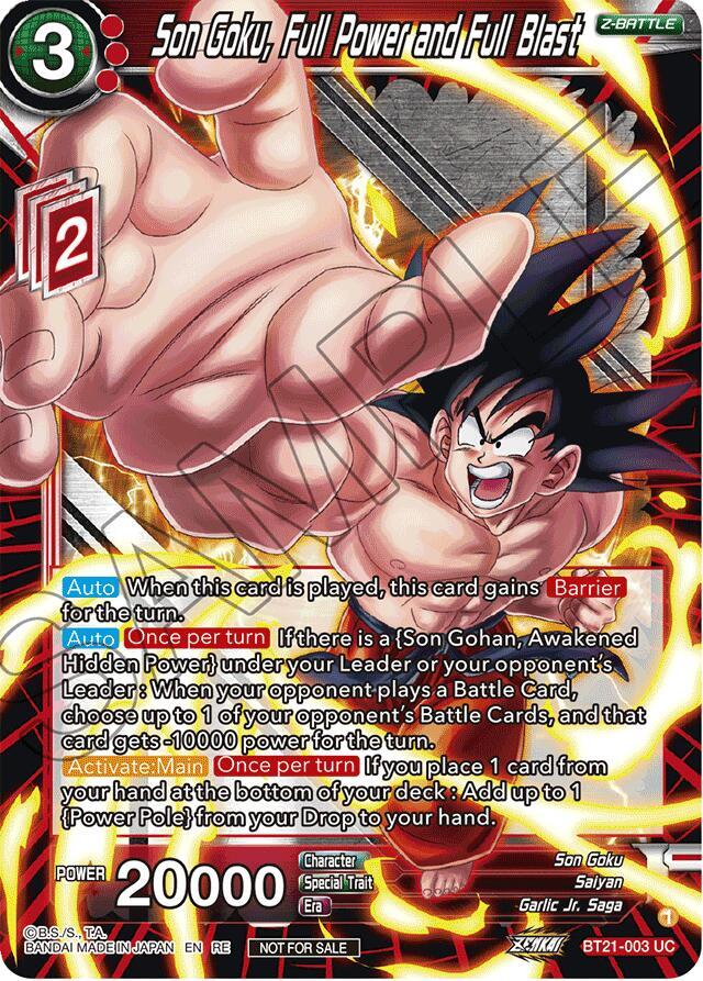 Son Goku, Full Power and Full Blast (2023 Championship Finals Zenkai Premium Pack) BT21-003 card from Tournament Promotion Cards