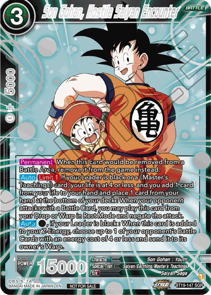 Son Gohan, Hostile Saiyan Encounter (Championship 2023 Reward Alternate Art Card Set) (Holo) BT19-147 card from Tournament Promotion Cards