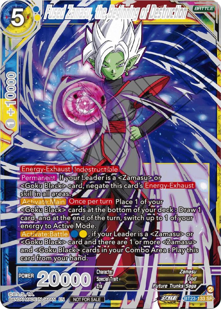 Fused Zamasu, the Beginning of Destruction (Championship 2023 Reward Alternate Art Card Set) (Holo) BT23-133 card from Tournament Promotion Cards