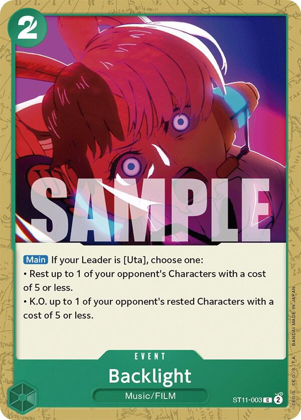 Backlight ST11-003 card from Starter Deck 11: Uta