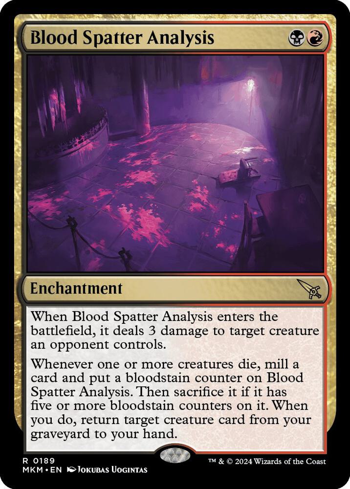 Blood Spatter Analysis 189 card from Murders at Karlov Manor
