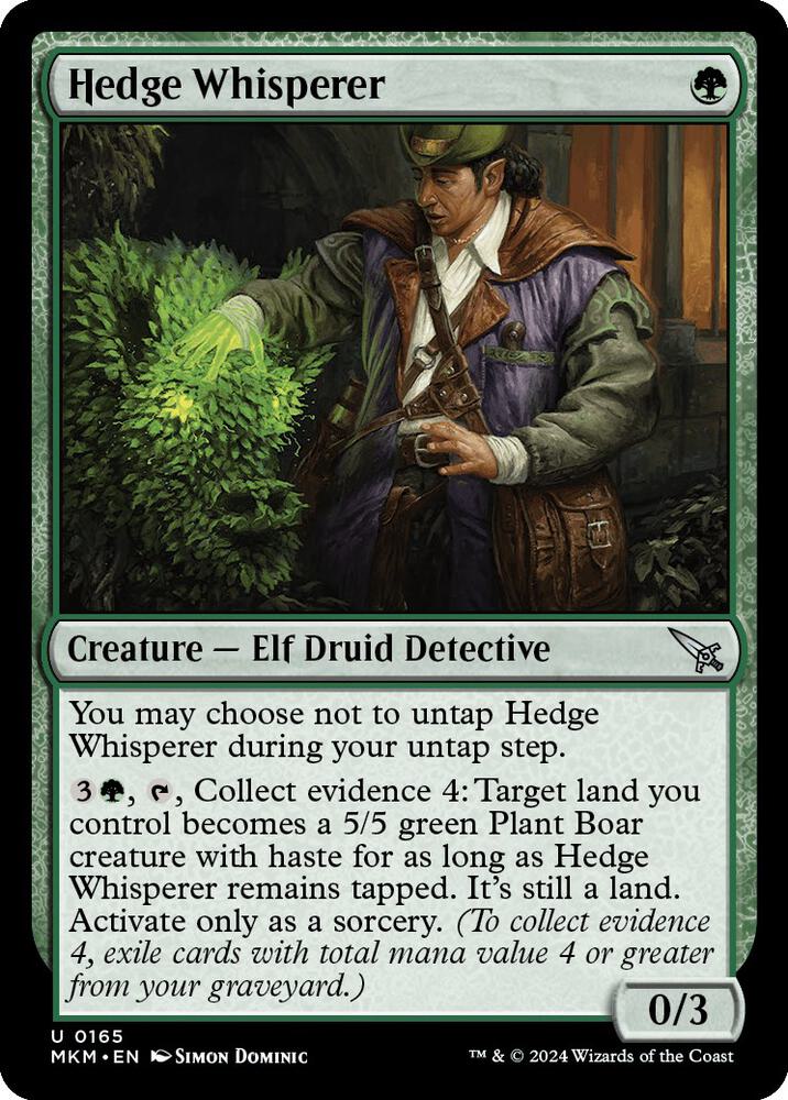 Hedge Whisperer 165 card from Murders at Karlov Manor