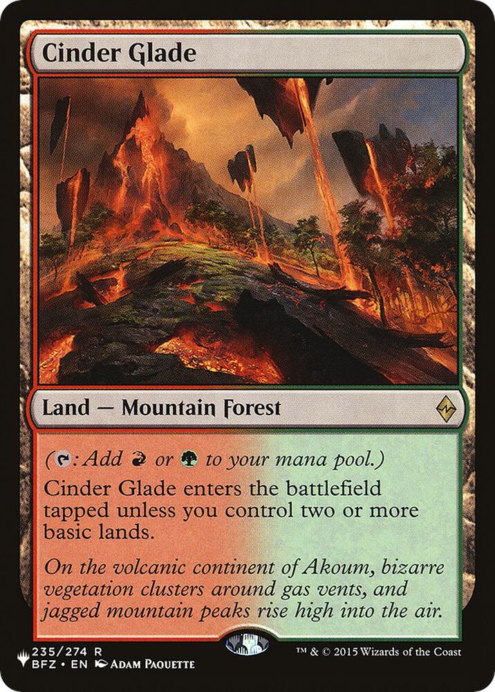 Cinder Glade 235/274 card from The List Reprints