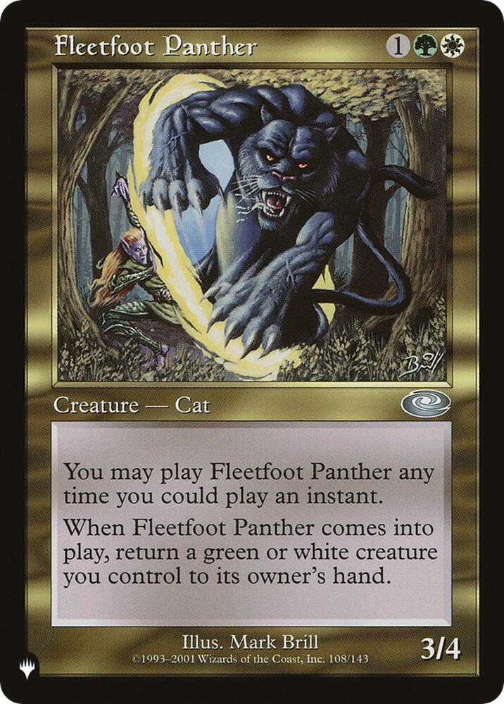 Fleetfoot Panther 108/143 card from The List Reprints