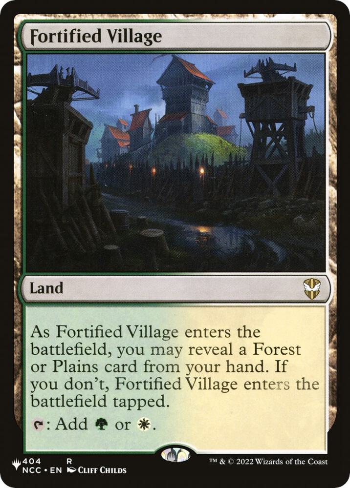 Fortified Village 404/093 card from The List Reprints