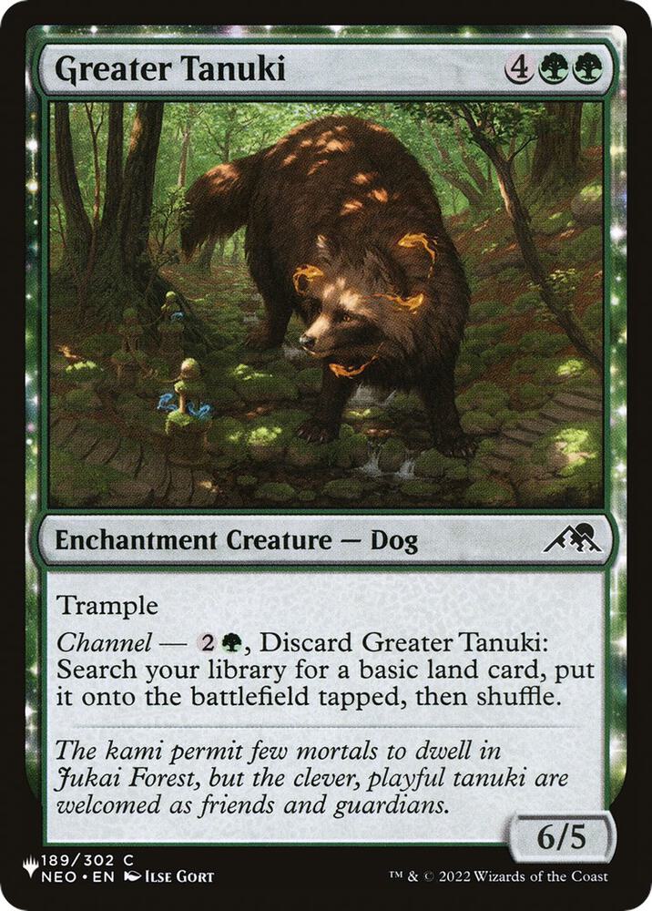 Greater Tanuki 189/302 card from The List Reprints