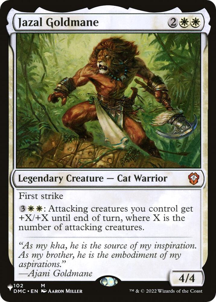 Jazal Goldmane 102/048 card from The List Reprints