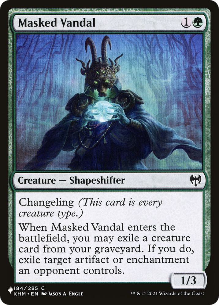 Masked Vandal 184 card from The List Reprints