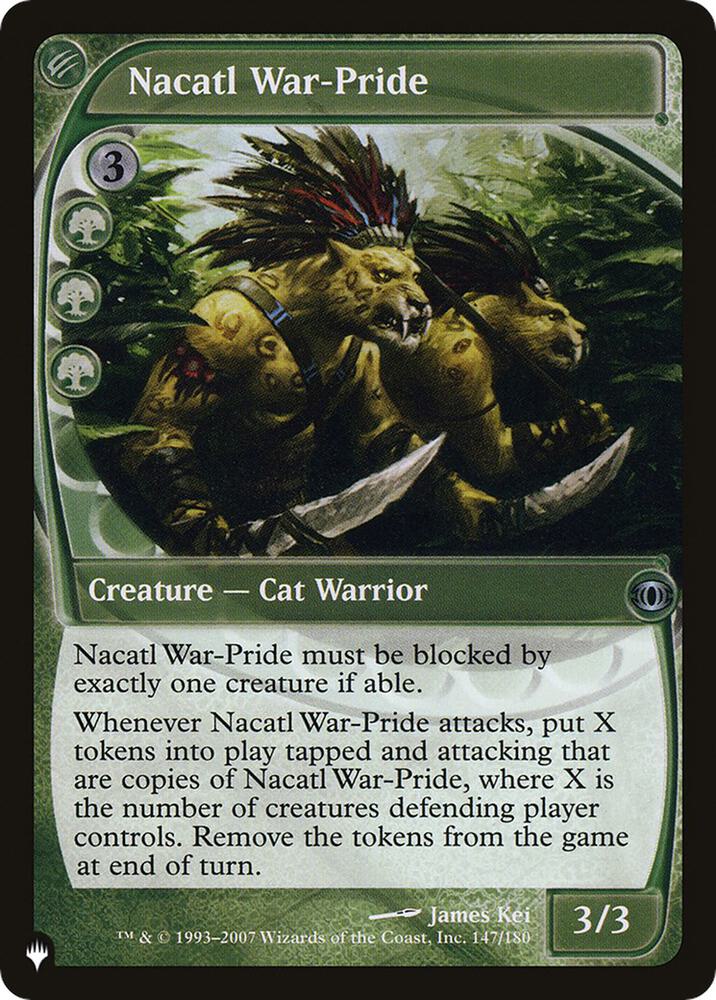 Nacatl War-Pride 147/180 card from The List Reprints