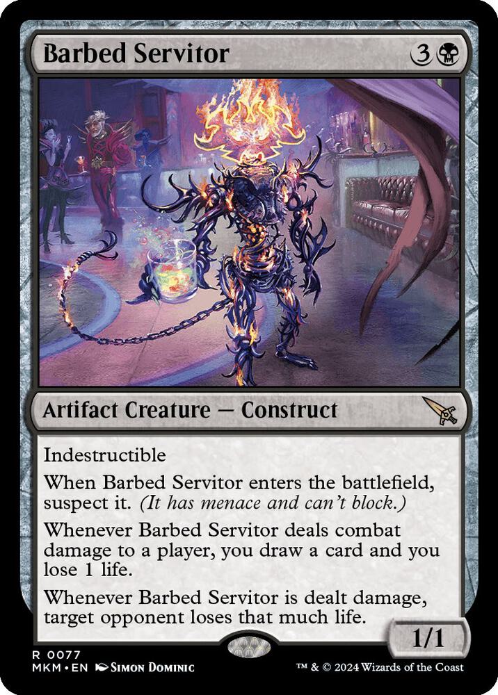 Barbed Servitor 77 card from Murders at Karlov Manor