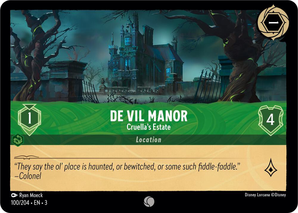 De Vil Manor - Cruella's Estate 100/204 card from Into the Inklands