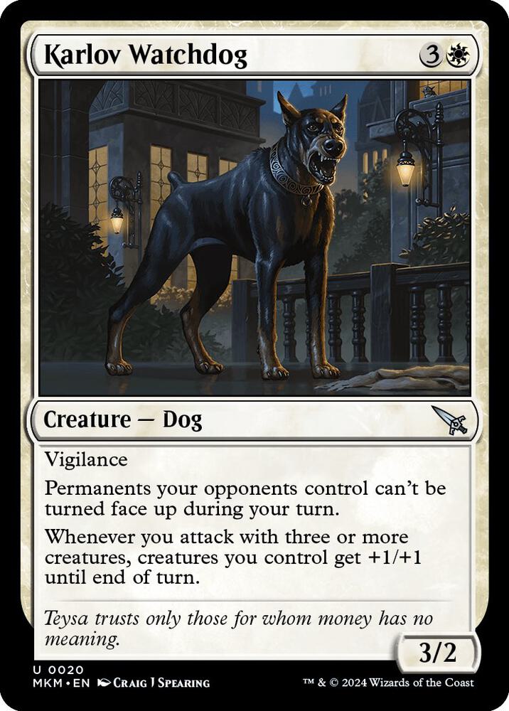 Karlov Watchdog 20 card from Murders at Karlov Manor