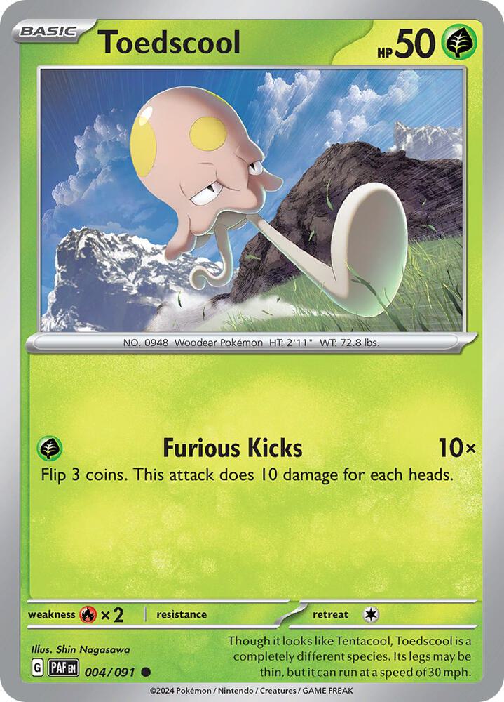 Toedscool 004/091 card from SV: Paldean Fates
