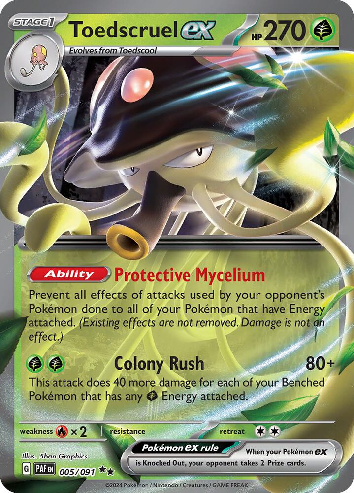 Toedscruel ex 005/091 card from SV: Paldean Fates