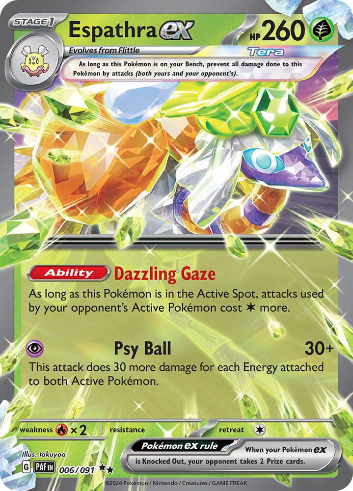 Espathra ex 006/091 card from SV: Paldean Fates
