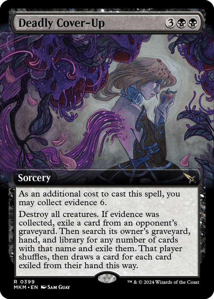Deadly Cover-Up (Extended Art) 399 card from Murders at Karlov Manor