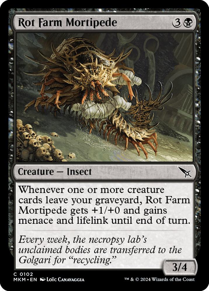 Rot Farm Mortipede 102 card from Murders at Karlov Manor