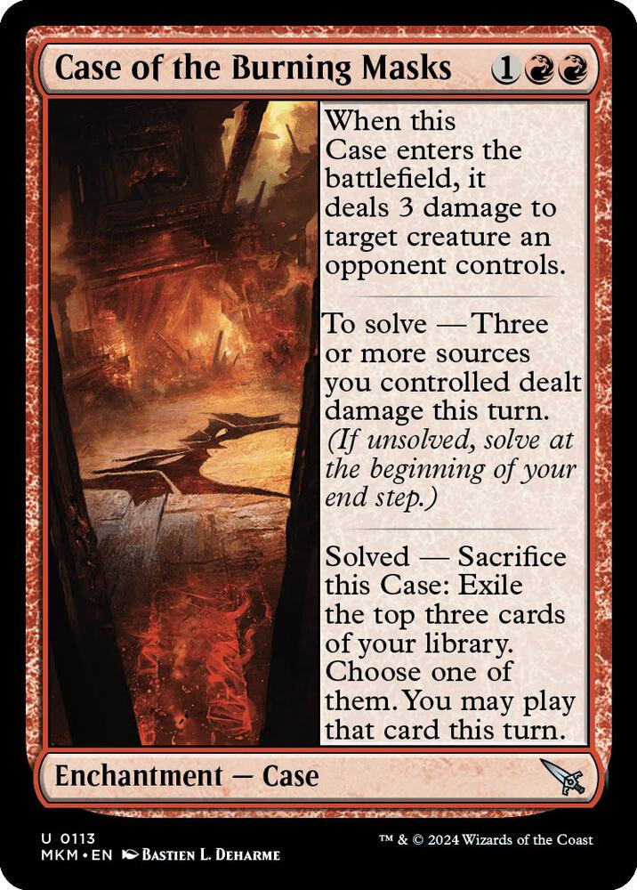 Case of the Burning Masks 113 card from Murders at Karlov Manor