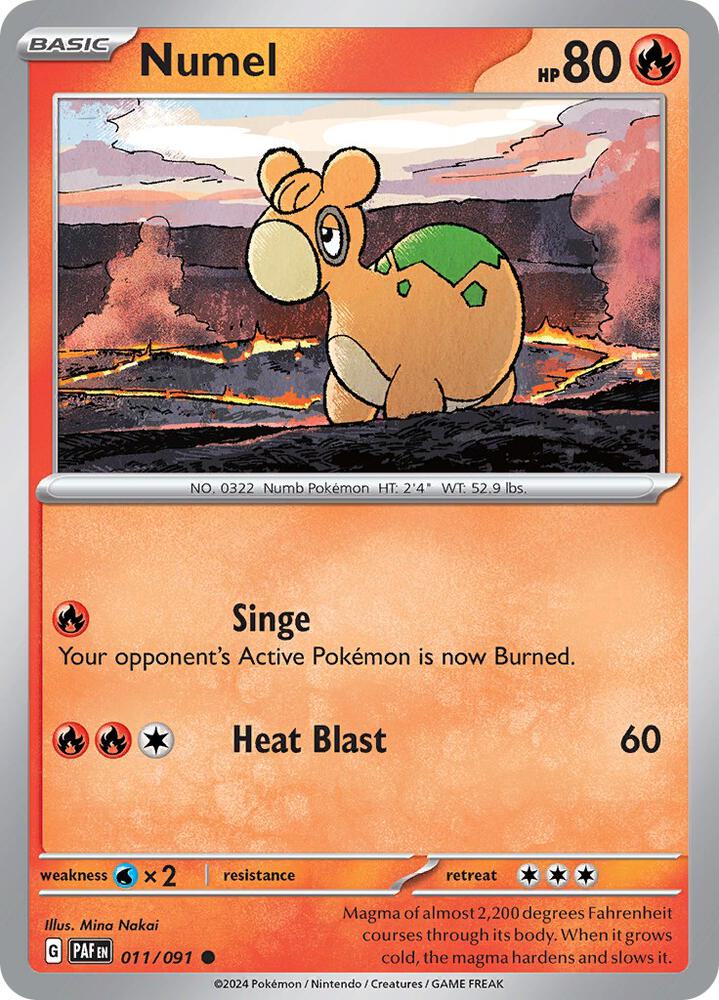 Numel 011/091 card from SV: Paldean Fates