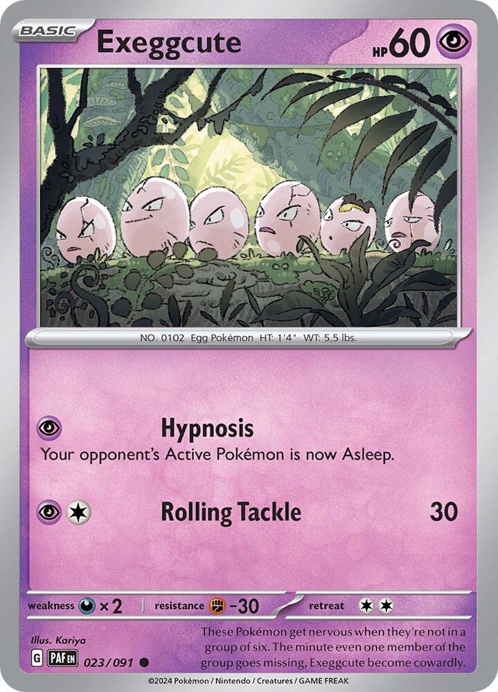 Exeggcute 023/091 card from SV: Paldean Fates