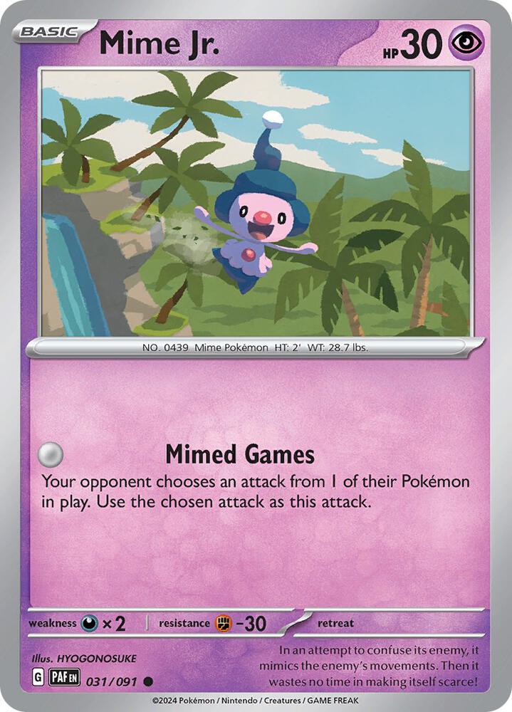 Mime Jr. 031/091 card from SV: Paldean Fates