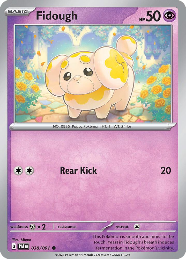 Fidough 038/091 card from SV: Paldean Fates