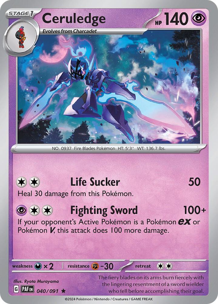 Ceruledge 040/091 card from SV: Paldean Fates