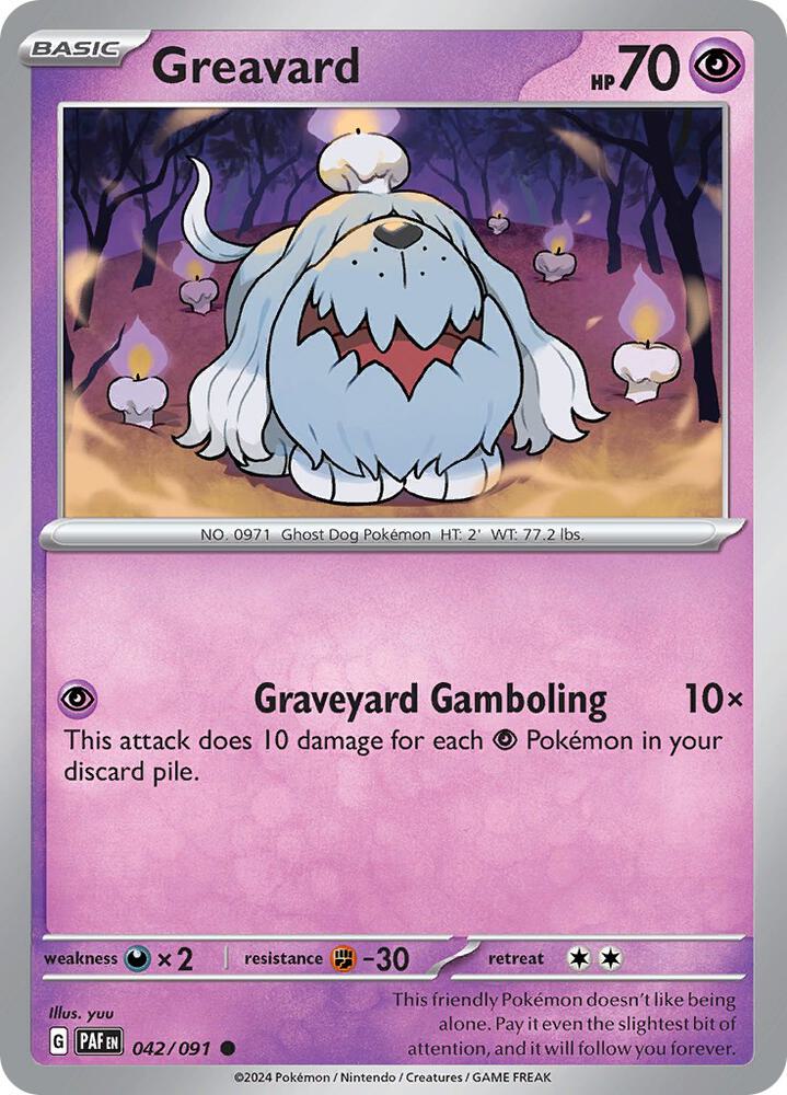 Greavard 042/091 card from SV: Paldean Fates
