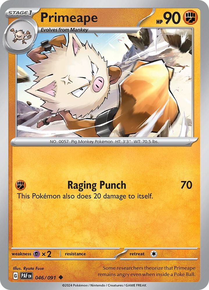 Primeape 046/091 card from SV: Paldean Fates