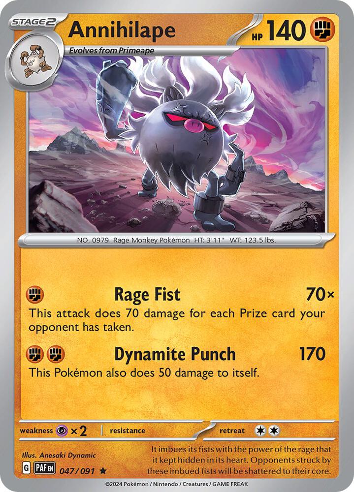 Annihilape 047/091 card from SV: Paldean Fates