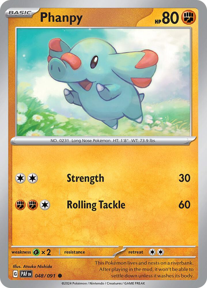 Phanpy 048/091 card from SV: Paldean Fates