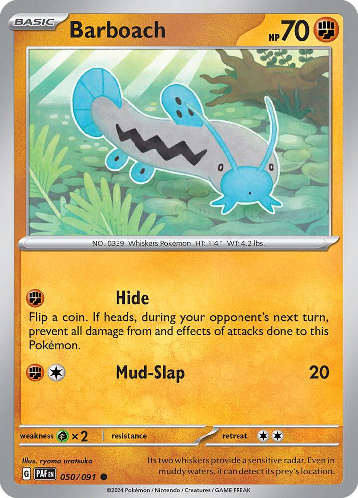 Barboach 050/091 card from SV: Paldean Fates