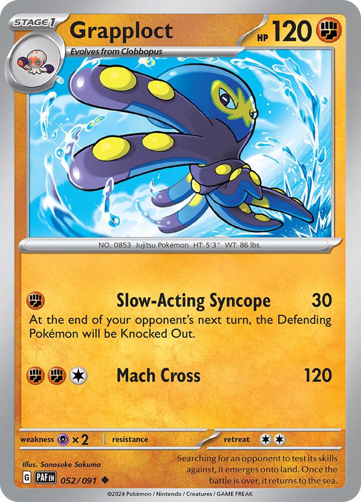 Grapploct 052/091 card from SV: Paldean Fates