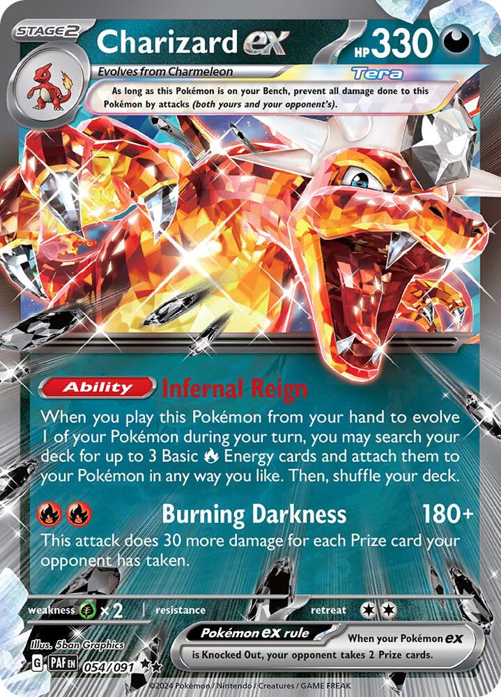 Charizard ex 054/091 card from SV: Paldean Fates