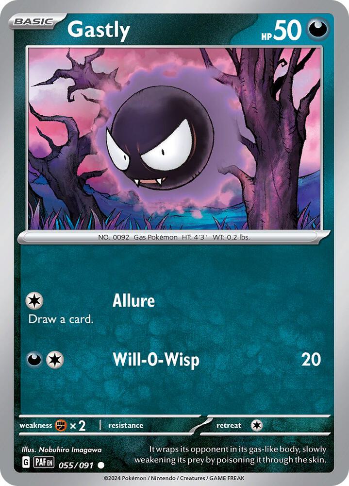 Gastly 055/091 card from SV: Paldean Fates