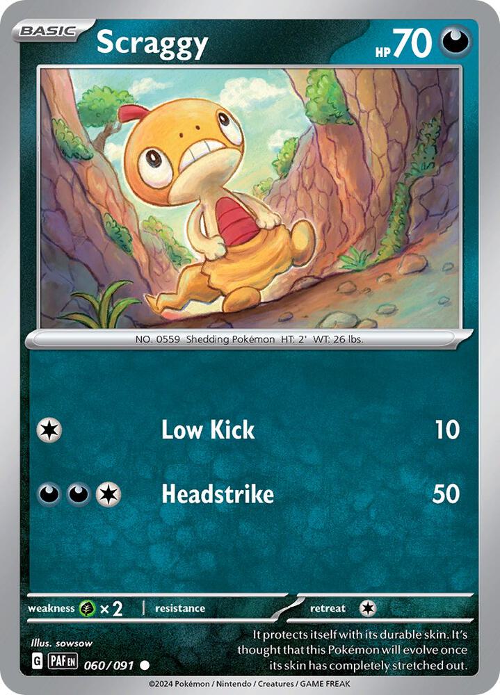 Scraggy 060/091 card from SV: Paldean Fates
