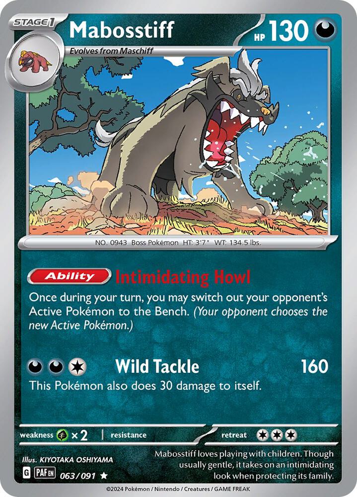 Mabosstiff 063/091 card from SV: Paldean Fates