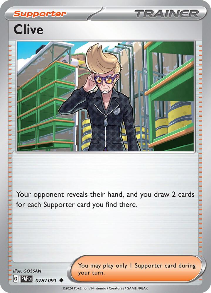 Clive 078/091 card from SV: Paldean Fates